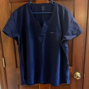 Jaanuu Women’s Navy Blue Short Sleeve Scrub Top